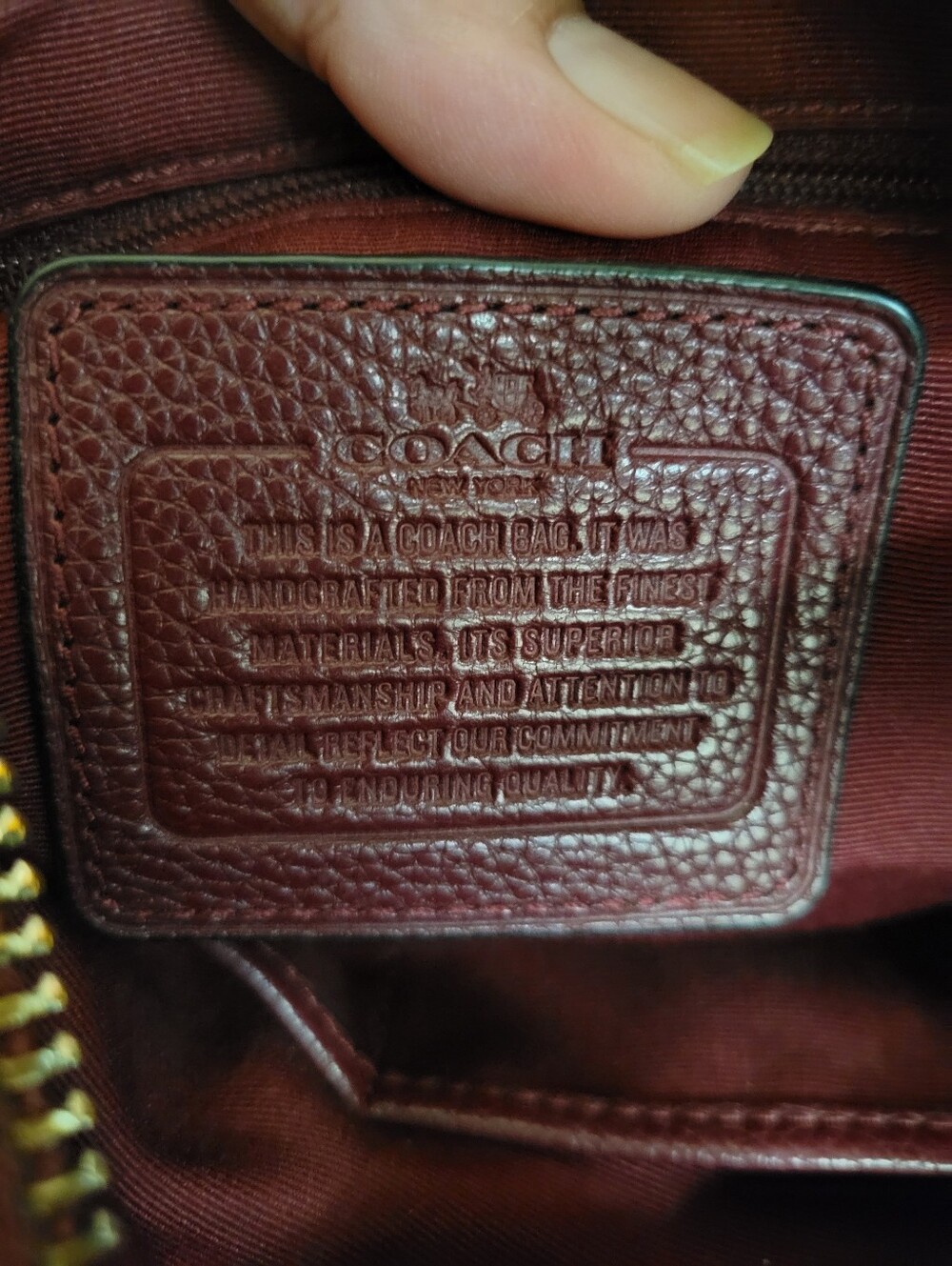 Coach Pebbled Leather Hobo Bag in Burgundy - Picture 6 of 6